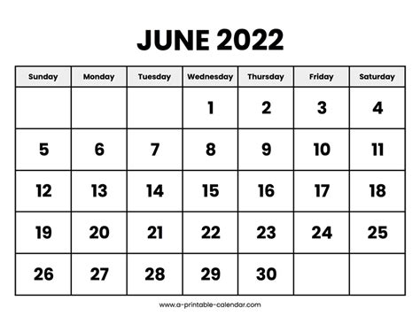 June Calendar Printable Pdf