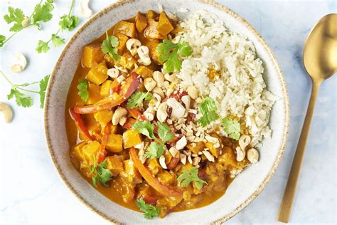 Indische Curry Met Zoete Aardappel En Bloemkoolrijst Recepten Gram