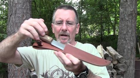 Old Hickory Butcher Knife Sheath 10 Kabar Leather Sheath Youtube