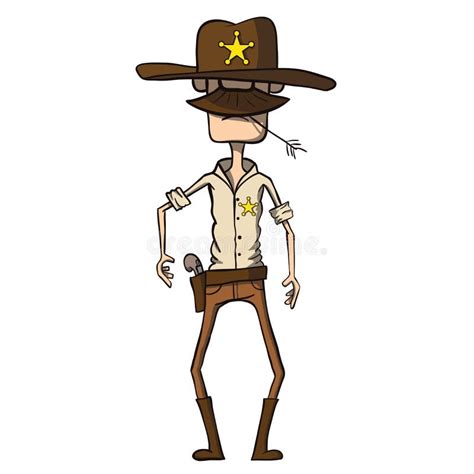 Cartoon Sheriff With Revolver Wild West Vector Stock Vector Image