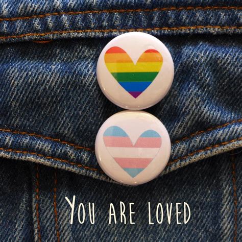 Trans Flag Pin Pride Button Gay Pride Rainbow Flag Button Etsy