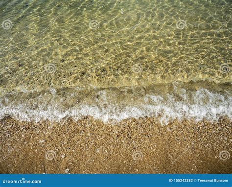 Closed Up Of Sea Wave Moving On The Sand Beach Stock Photo Image Of