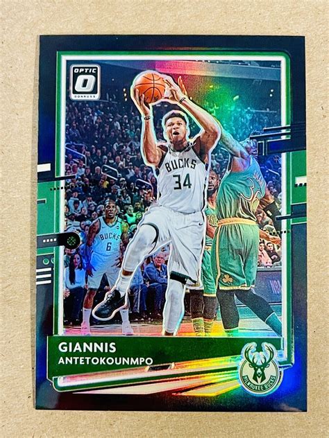 Giannis Antetokounmpo 2020 21 Panini Optic Black Prizm Holo Real 1 1 29 Base Ebay