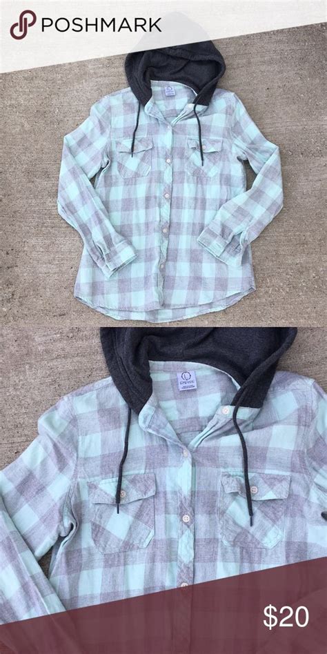 Mint Green Empyre Flannel Hoodie Flannel Hoodie Hoodies Flannel