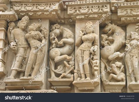 Khajuraho Kamasutra Temples India Foto Stok 1284823978 Shutterstock