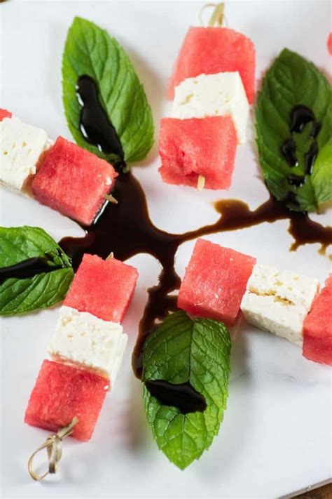 Watermelon Feta Salad Skewers Watermelon And Feta Watermelon Feta