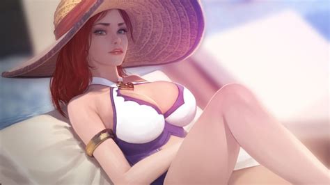 Rule 34 Blue Eyes Cleavage Firolian Hat League Of Legends Miss Fortune