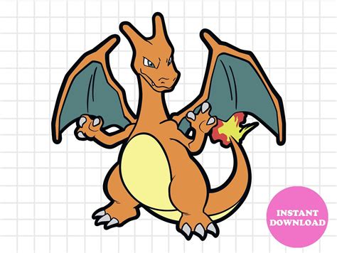 Charizard Svg Layered Item Clipart Cricut Digital Vector Etsy