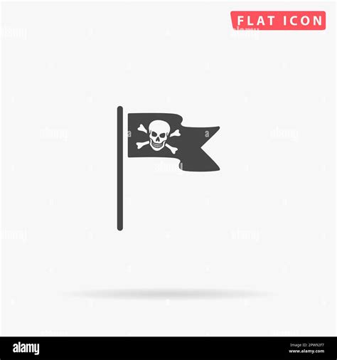 Jolly Roger Or Skull And Cross Bones Pirate Flag Simple Flat Black