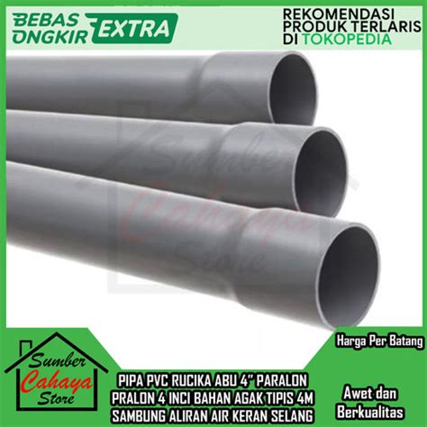 Jual Instant Pipa Pvc Rucika Abu 4 Per Batang 4 Meter Paralon Pralon