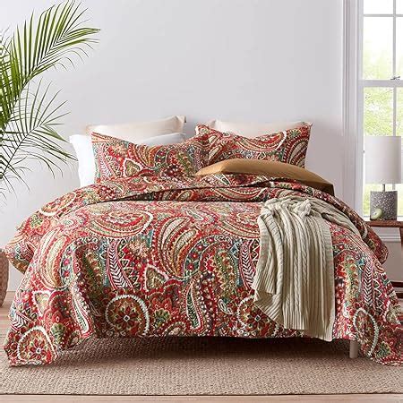 Amazon Cozy Line Home Fashions Red Orange Vintage Reversible