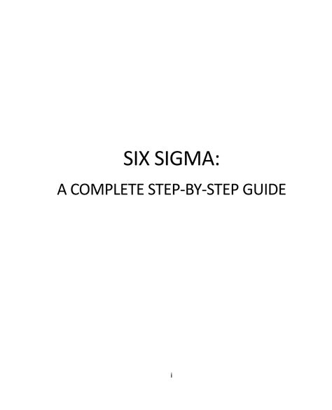 Solution Six Sigma A Complete Step By Step Guide Studypool