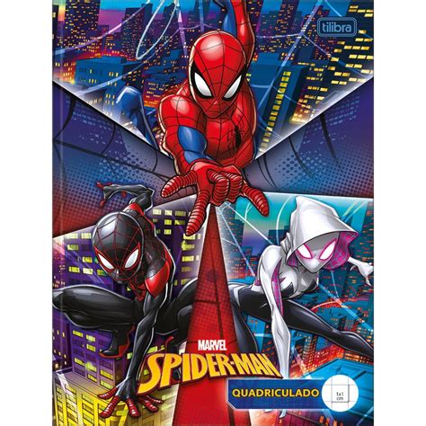 Caderno Quadriculado X Cm Brochura Homem Aranha Folhas Shopee Brasil