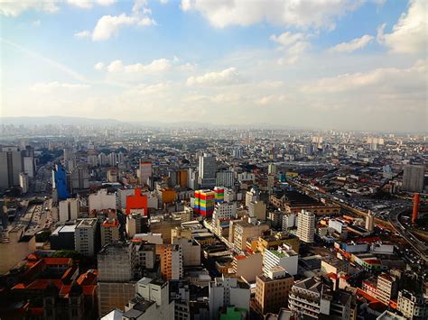 Aerial View Brazil Building City Landscape Metropole Paulo Sao