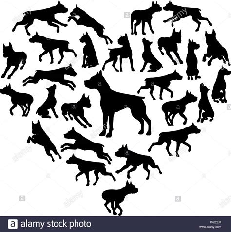 Staffy Dog Heart Silhouette Concept Stock Vector Image And Art Alamy