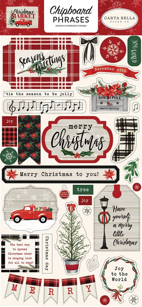 Carta Bella Christmas Market Collection Adhesive Chipboard Etsy