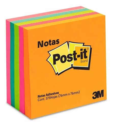 Notas 3m Post It 3x3 Neon 5 Blocks C 75 3m 2072 Vc Envío Gratis