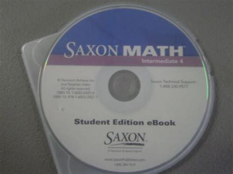 Saxon Math Intermediate 4 Student Edition Ebook Cd 2007 1600324274