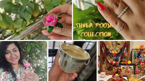 Festive Silver Collection Silver Rings Silver Lotus Flowers Pooja