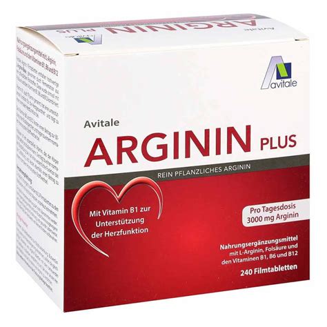 Arginin Plus Vitamin B1 B6 B12 Folsäure Filmtabletten 240 Stk