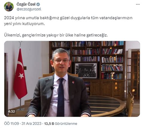 Özgür Özel den yeni yıl mesajı Yerel seçimler için dikkat çeken çağrı