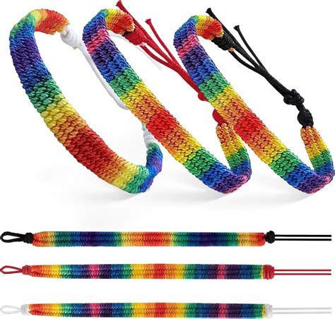 Rainbow Lgbt Pride Bracelet 6 Pcs Handmade Braided Friendship String