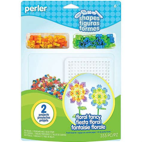 Perler Shapes Fun Fusion Fuse Bead Activity Kit Floral Fancy Walmart