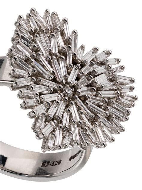 Suzanne Kalan K White Gold And Diamond Firework Heart Ring Farfetch