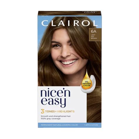 Clairol Nice N Easy Permanent Hair Color 6a Light Ash Brown Shop