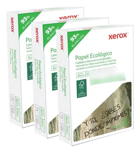 Paquetes Hojas Bond Tama O Carta Ecol Gico Xerox Pzas Env O Gratis