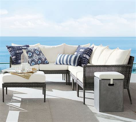 Cammeray All Weather Wicker Outdoor Sectional Components Pottery Barn