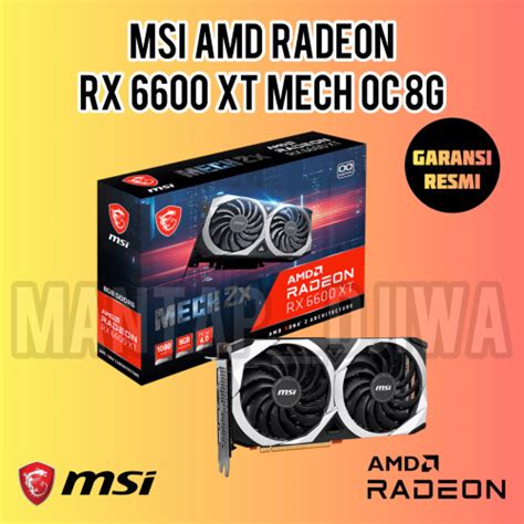 Jual Amd Radeon Msi Rx 6600 Xt 6600xt Mech 2x Oc 8g New Garansi