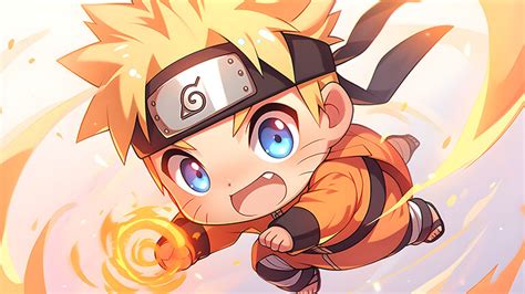 Chibi Naruto Uzumaki Flight Desktop Wallpaper - Naruto Wallpaper