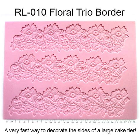 Border Mold Floral Trio World Of Sugar Art