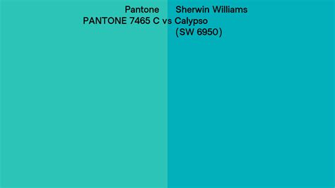 Pantone 7465 C Vs Sherwin Williams Calypso SW 6950 Side By Side