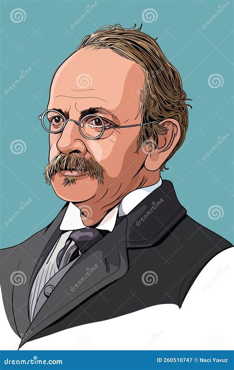 Sir J J Thomson Cartoon Style Portrait Stock Vector Illustration Of