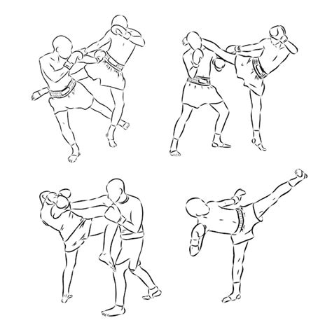 Muay Thai Boxing Drawings