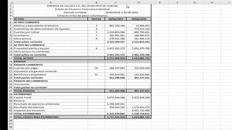 Ejemplo De Un Estado De Situacion Financiera Segun Las Niif Nuevo