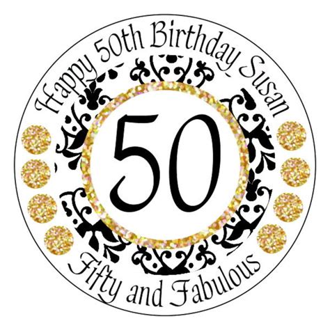 Gold 50th Birthday Stickers Gold And Black 50 And Fabulous Stickers