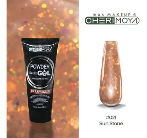 Powder Gel Uv Led 50ml Cherimoya Con Destellos MercadoLibre