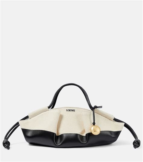 Paseo Small Canvas And Leather Tote Bag In Neutrals Loewe Mytheresa