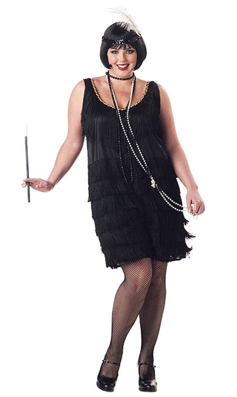 S Jazz Time Flapper Women S Costume Dress Black Plus Size X X X