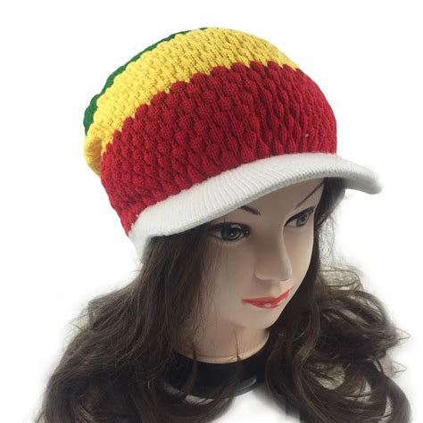 Fashion Hat Women Female Winter Knitted Mink Rasta Visor Hat Beanie