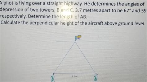 Solved A Pilot Is Flying Over A Straight Highway He Determines The