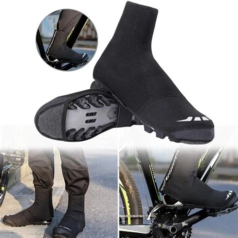 Waterproof Windproof Fleece Warm Cycling Lock Shoe Covers Reflective