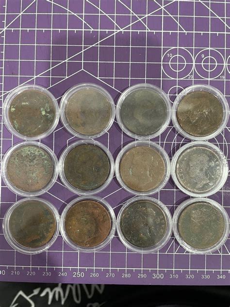 1 Lot 12pcs Strait Settlement Large Size Copper Coin Hobbies Toys