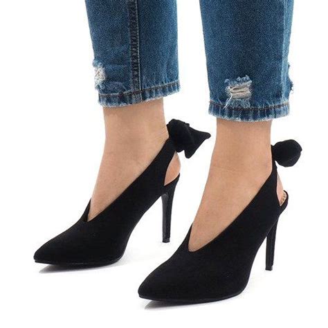 Czarne Zamszowe Szpilki LB 330 Heels Women Shoes Suede High Heels