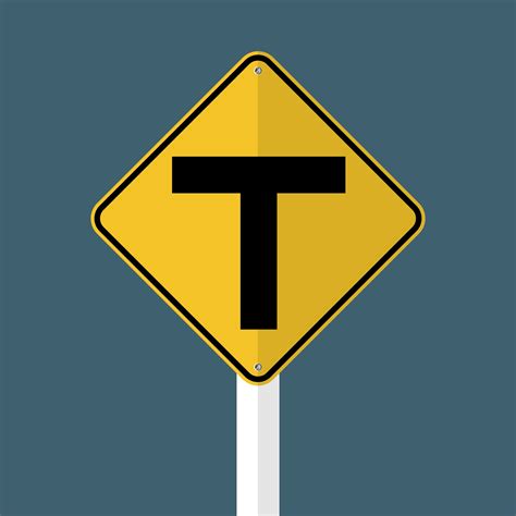 T Junction Traffic Road Sign 2568391 Vector Art at Vecteezy