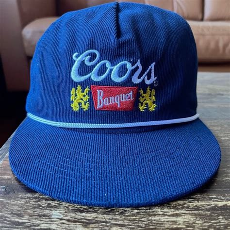 Accessories Coors Banquet Blue Corduroy Hat With White Rope Poshmark