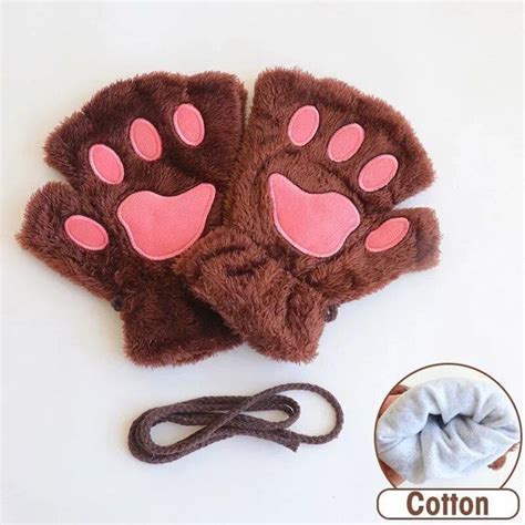 Gant Mitaine Gants De Patte De Chat Mignons Et Doux Pour Femmes